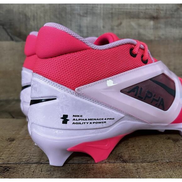 Nike Football Cleats Mens Size 7 Racer Pink Alpha Menace 4 Pro NRG HJ4568-600 - Picture 7 of 8
